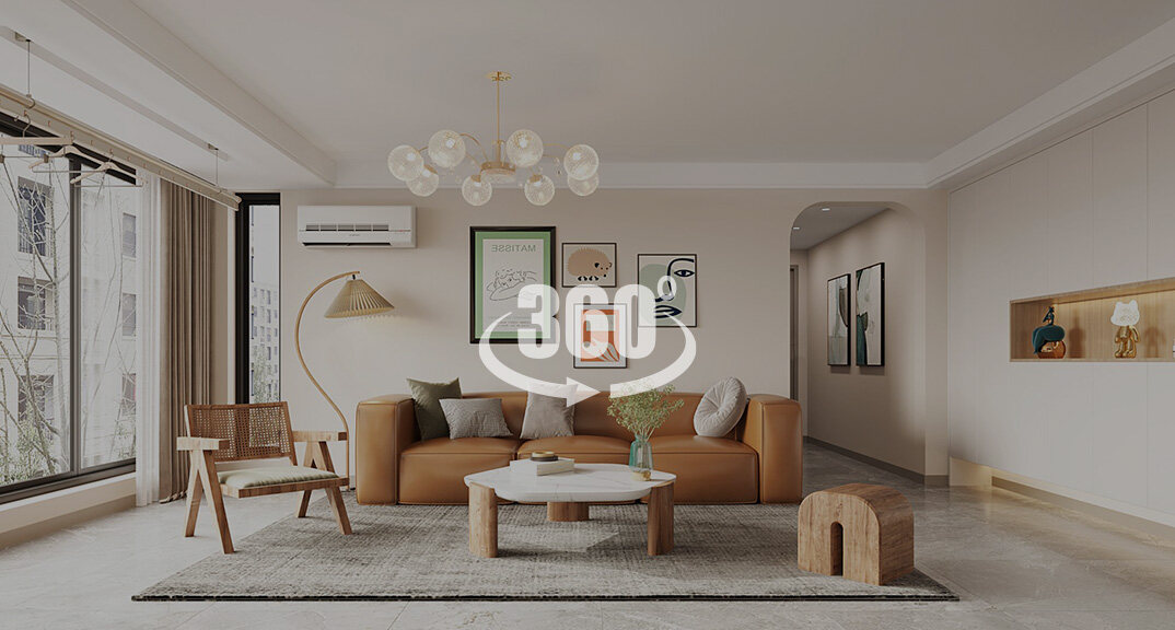 大都匯璽元116㎡三室兩廳現代簡約風格裝修vr全景案例